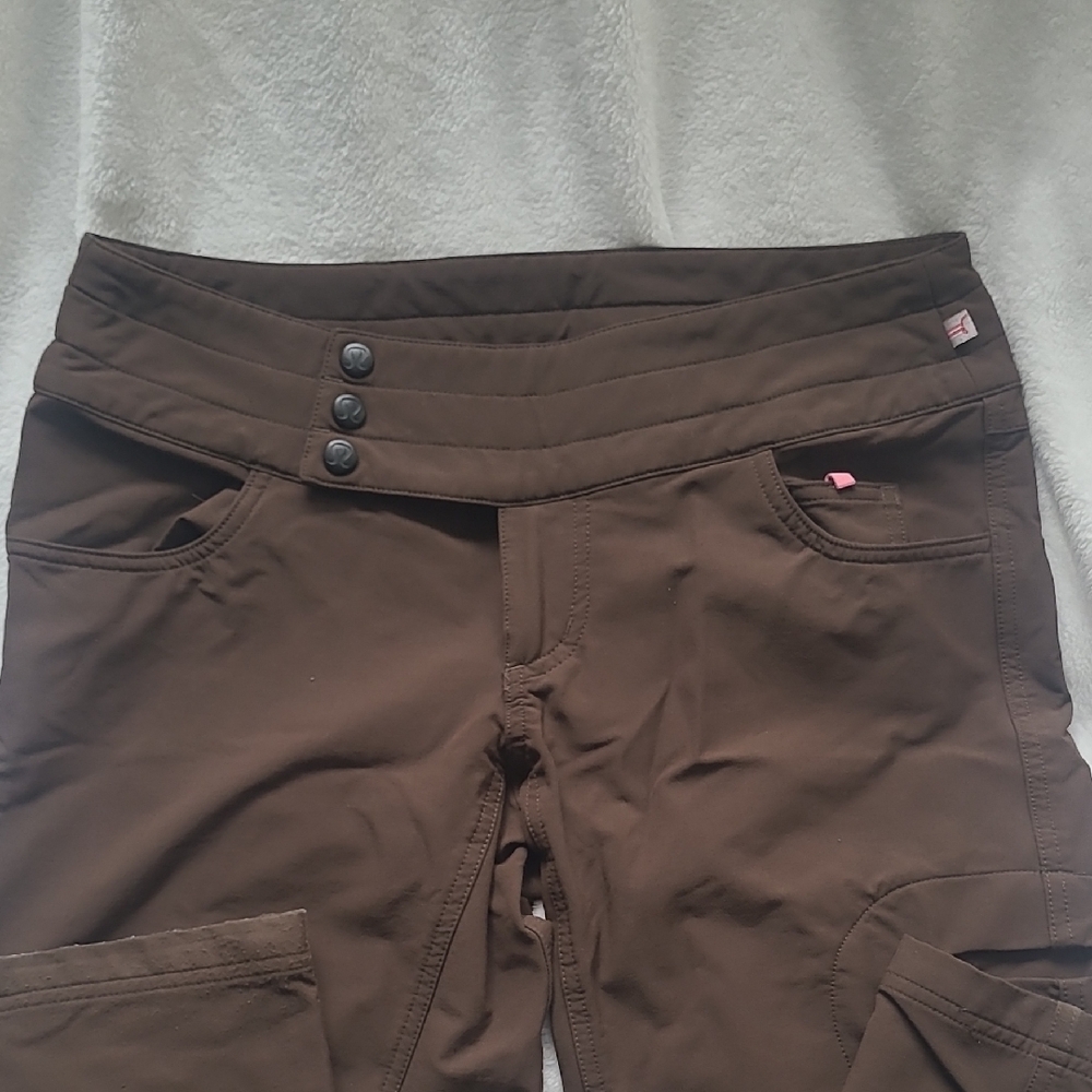 Lululemon, Brown Button-Front Flared, Athletic Pants